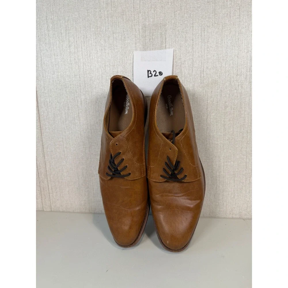 Goodfellow & Co Shoes Mens 10 Benton Lace‎ Up Dress Oxford Brown Faux Leather